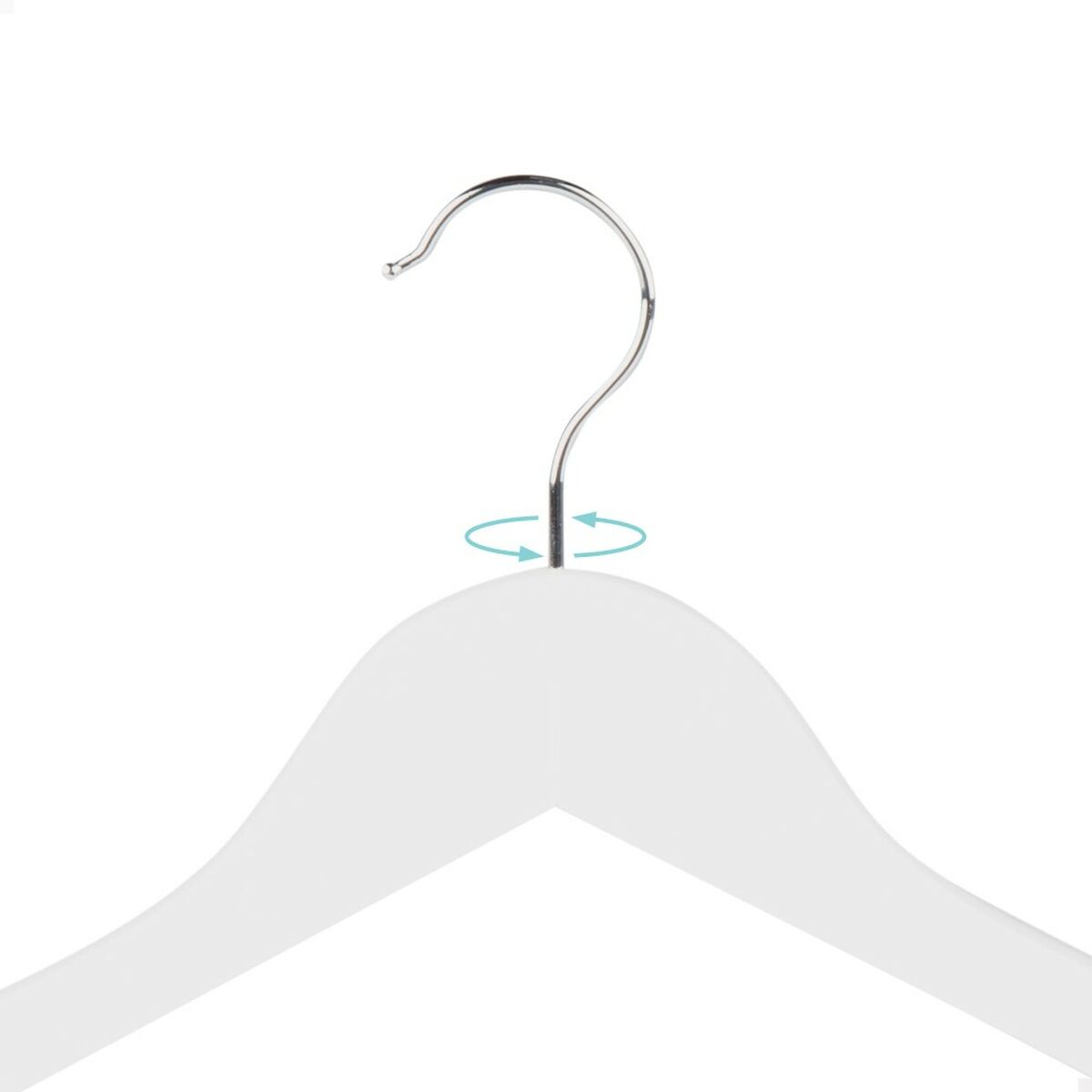 Set of Clothes Hangers Max Home White Wood Steel 44,5 x 23 x 1 cm 20 Pieces (4 Units)-2