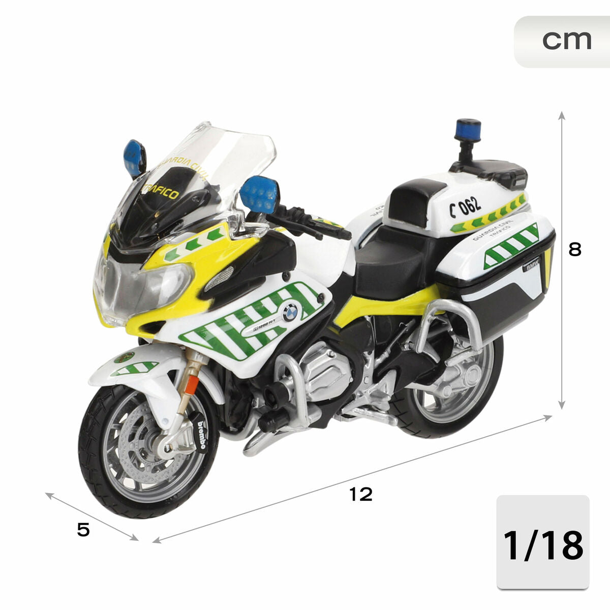 Motorcycle Maisto R 1200 RT GUARDIA CIVIL 12 x 8 x 5 cm-3