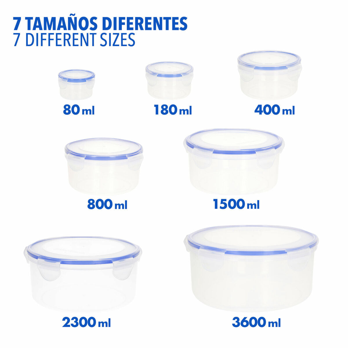 Set of Stackable Hermetically-sealed Kitchen Containers Max Home 23 x 11 x 23 cm 6 Units-5