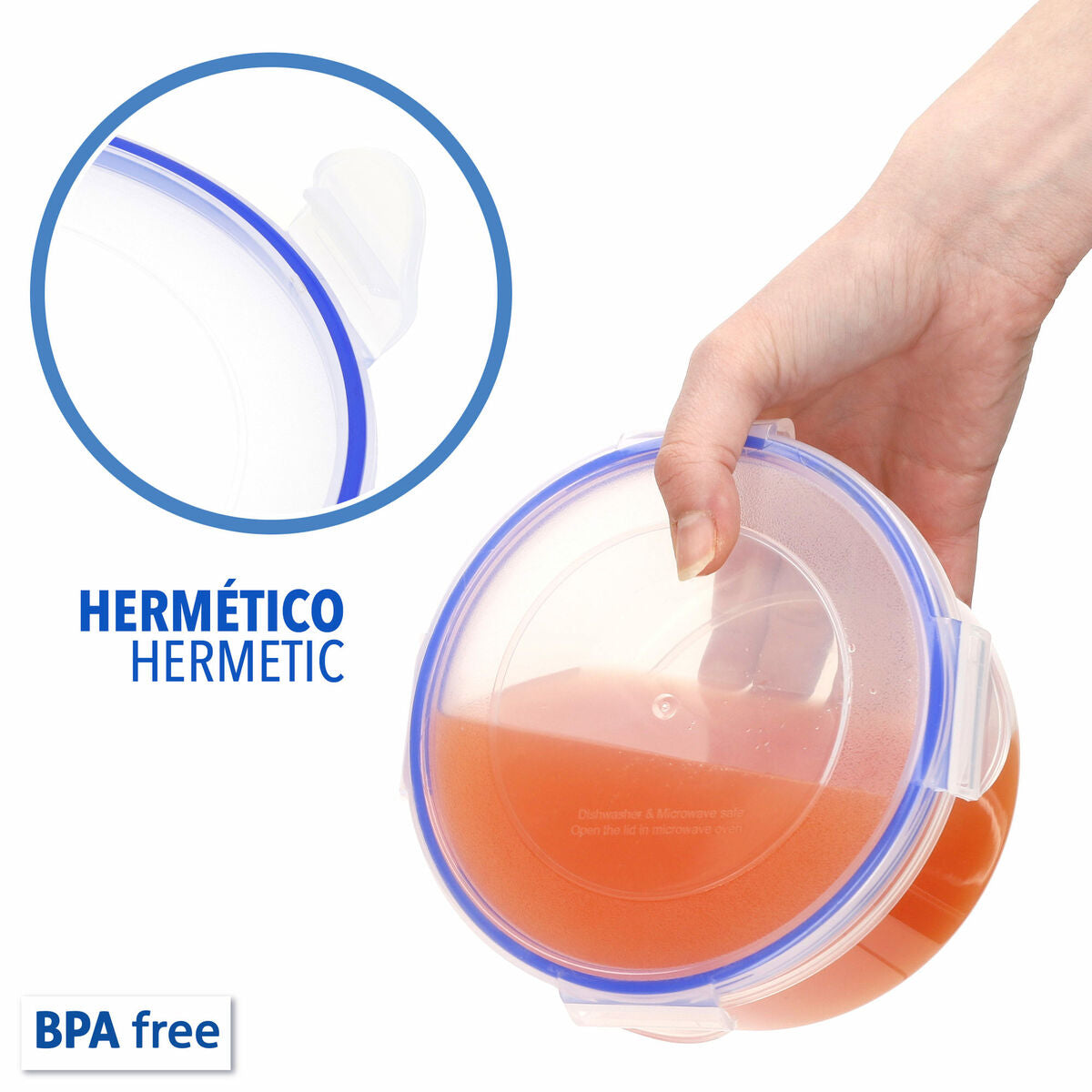 Set of Stackable Hermetically-sealed Kitchen Containers Max Home 23 x 11 x 23 cm 6 Units-4