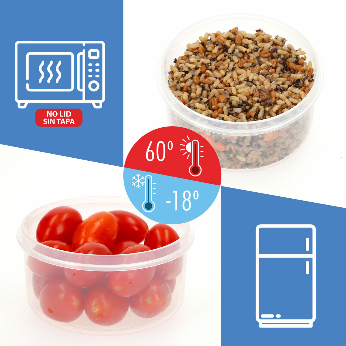 Set of Stackable Hermetically-sealed Kitchen Containers Max Home 23 x 11 x 23 cm 6 Units-3