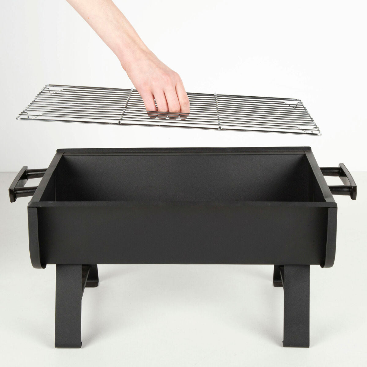 Barbecue Portable Aktive Steel 45 x 25 x 30 cm Black (2 Units)-4