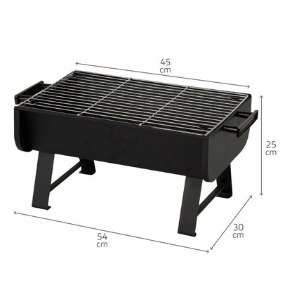 Barbecue Portable Aktive Steel 45 x 25 x 30 cm Black (2 Units)-3