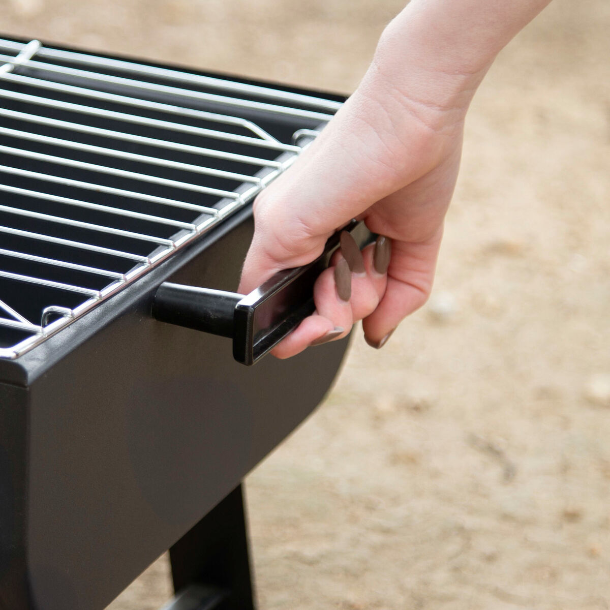 Barbecue Portable Aktive Steel 45 x 25 x 30 cm Black (2 Units)-1