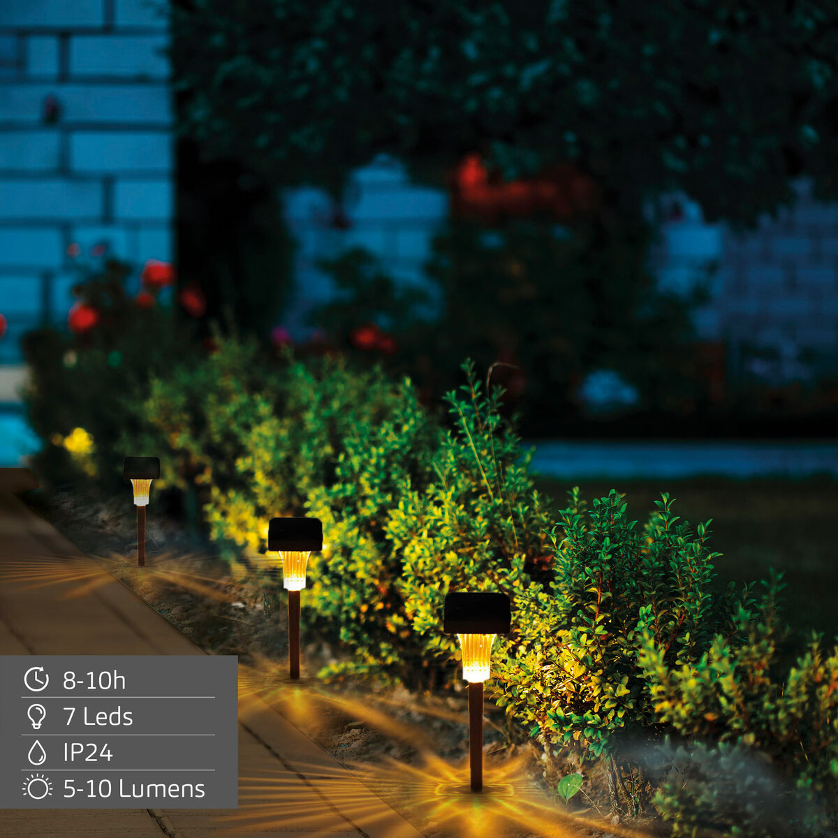 Solar lamp Aktive 6 x 33 x 6 cm (6 Units)-4