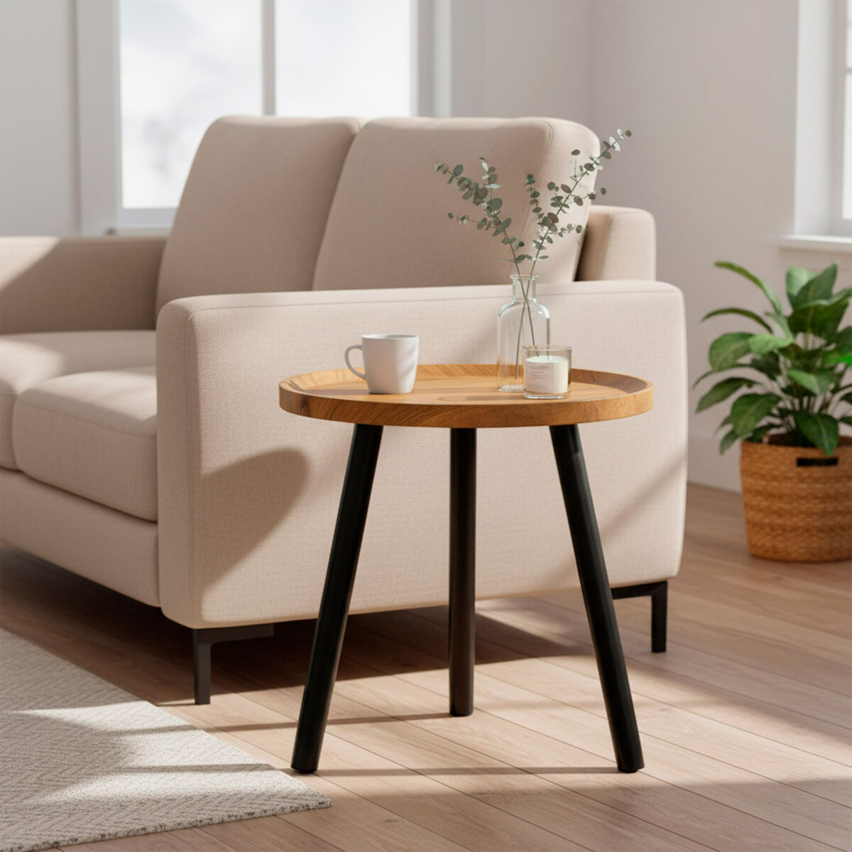 Side table Max Home Black 38 x 37 x 38 cm (4 Units)-3