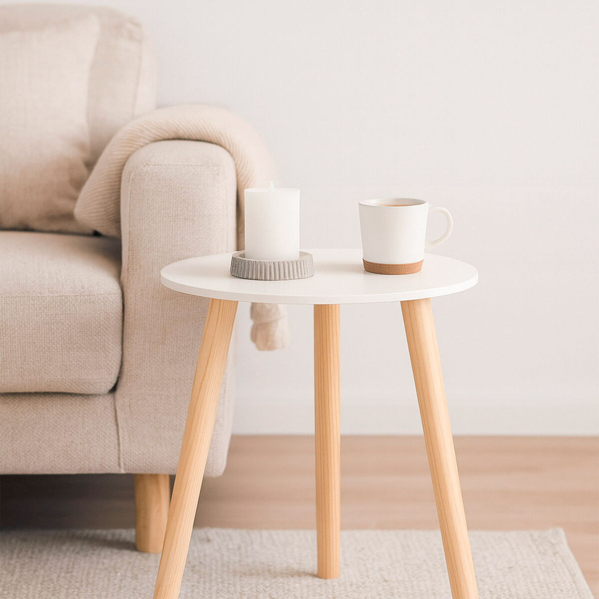 Side table Max Home White 35 x 40 x 35 cm (6 Units)-5