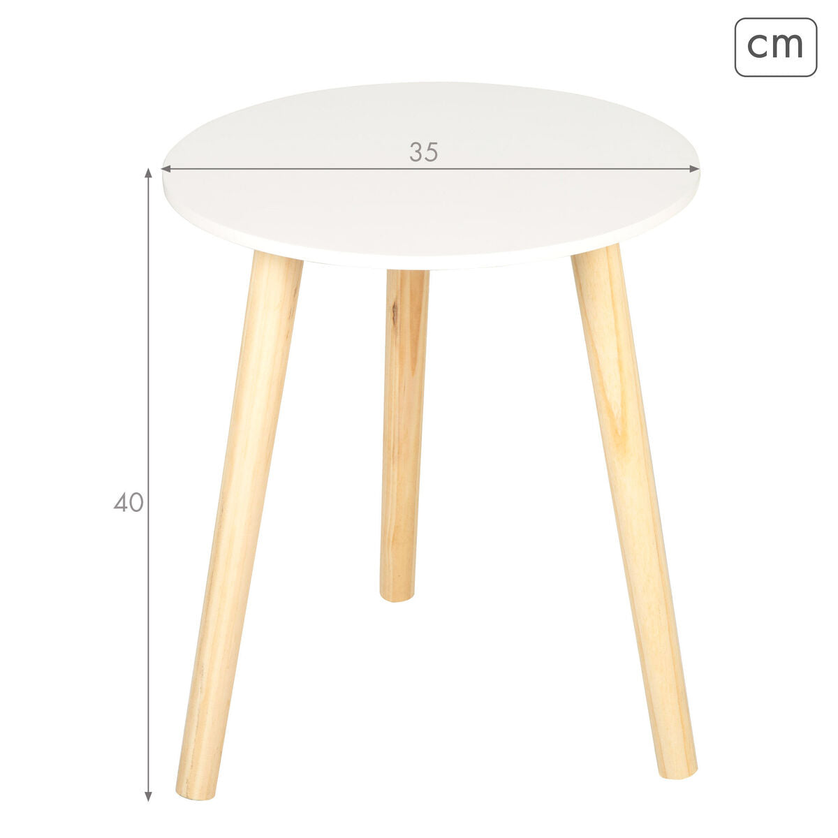 Side table Max Home White 35 x 40 x 35 cm (6 Units)-3