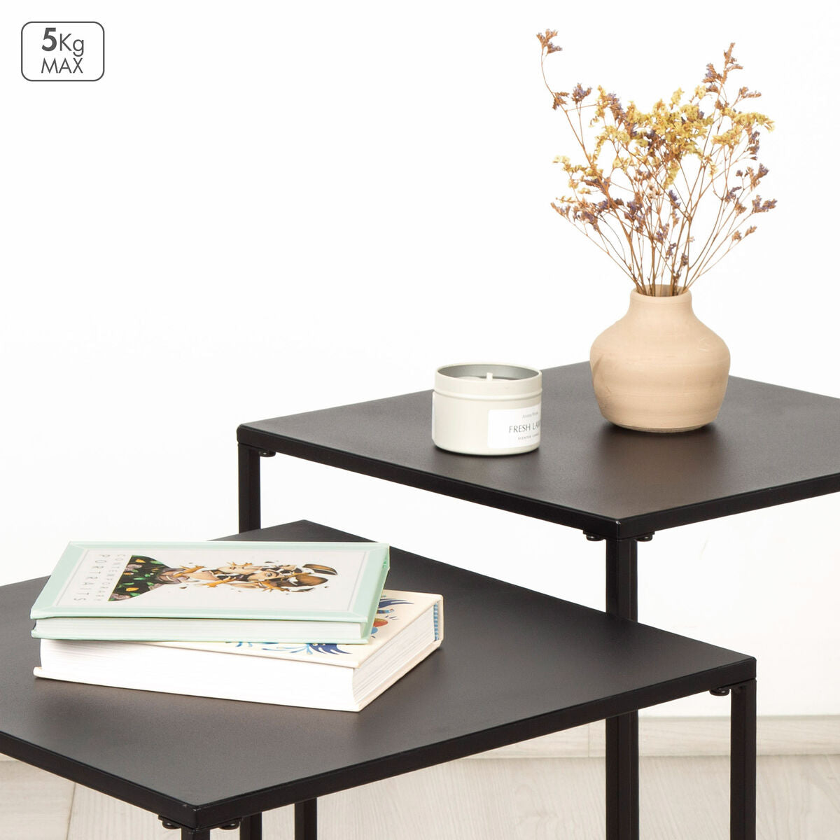 Set of 2 tables Max Home 38 x 37 x 38 cm (2 Units)-4