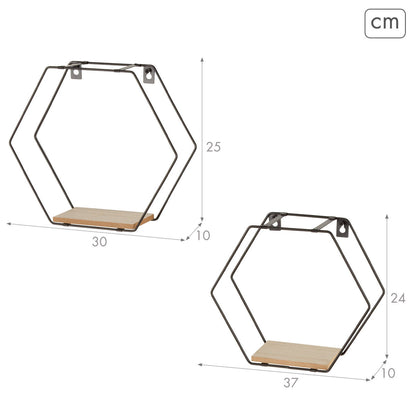 Shelves Max Home Iron MDF Wood 30 X 27 X 10 CM (6 Units)-3