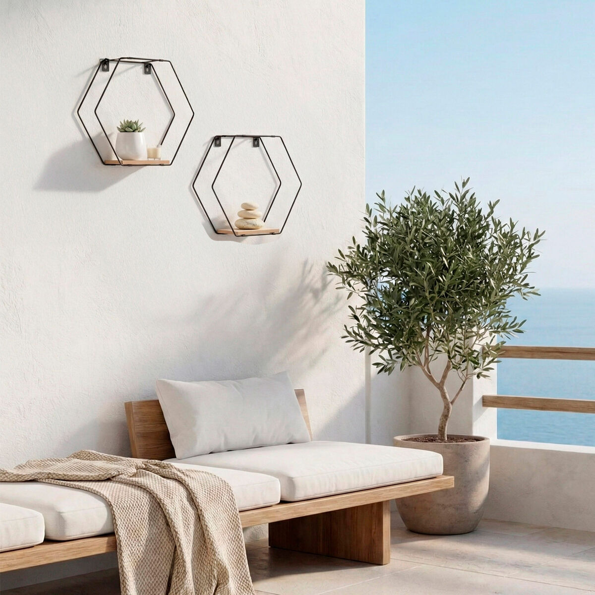 Shelves Max Home Iron MDF Wood 30 X 27 X 10 CM (6 Units)-2