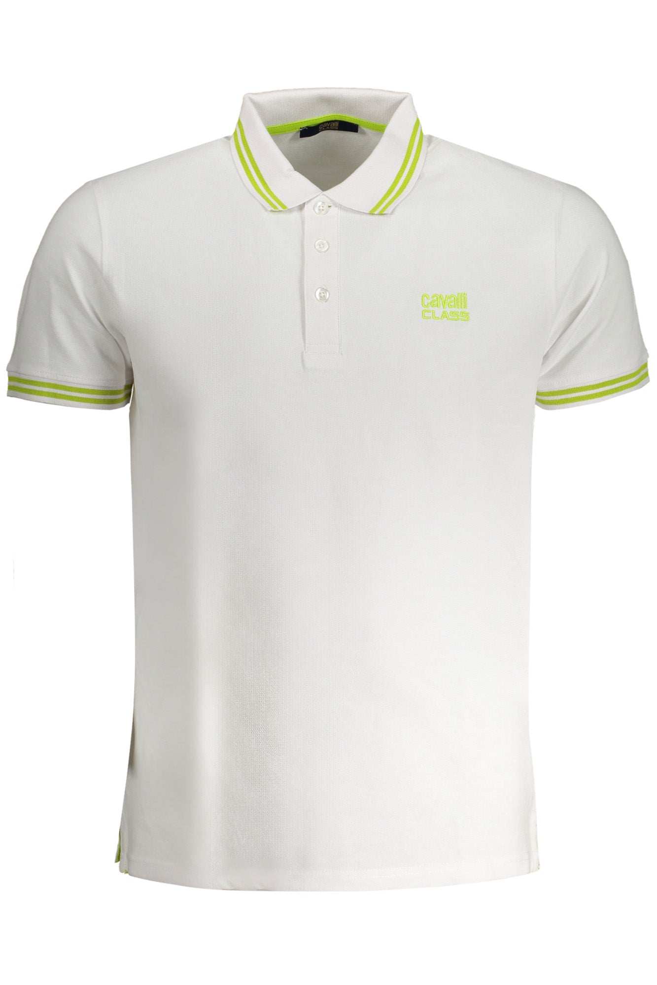 CAVALLI CLASS MEN'S WHITE SHORT SLEEVED POLO SHIRT-0