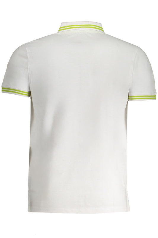 CAVALLI CLASS MEN'S WHITE SHORT SLEEVED POLO SHIRT-1