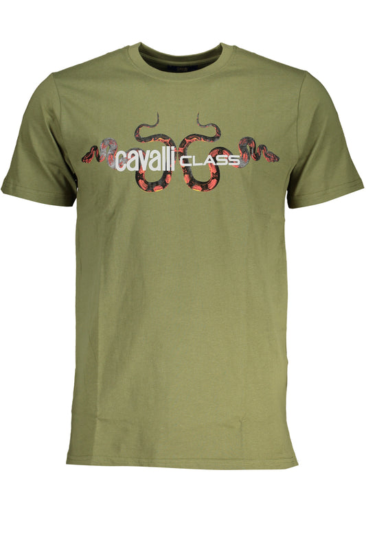 CAVALLI CLASS GREEN MEN'S SHORT SLEEVED T-SHIRT-0