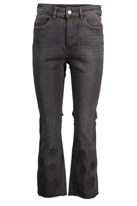 DESIGUAL BLACK WOMEN'S DENIM JEANS-0