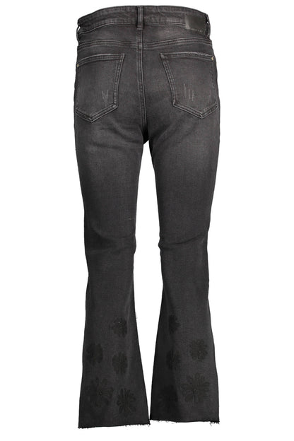 DESIGUAL BLACK WOMEN'S DENIM JEANS-1