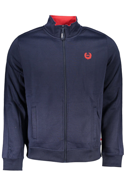 GIAN MARCO VENTURI MEN'S BLUE ZIP SWEATSHIRT-0