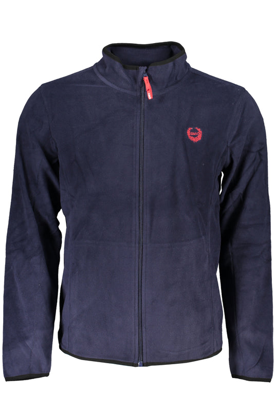GIAN MARCO VENTURI MEN'S BLUE ZIP SWEATSHIRT-0