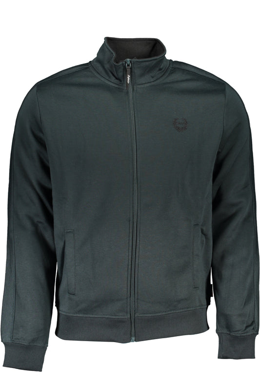 GIAN MARCO VENTURI MEN'S GREEN ZIP SWEATSHIRT-0