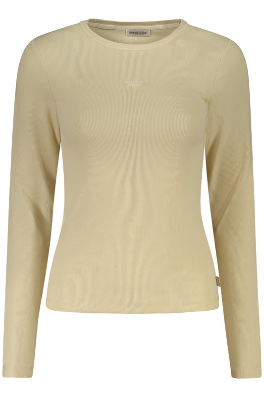 GUESS JEANS BEIGE WOMEN'S LONG SLEEVE T-SHIRT-0