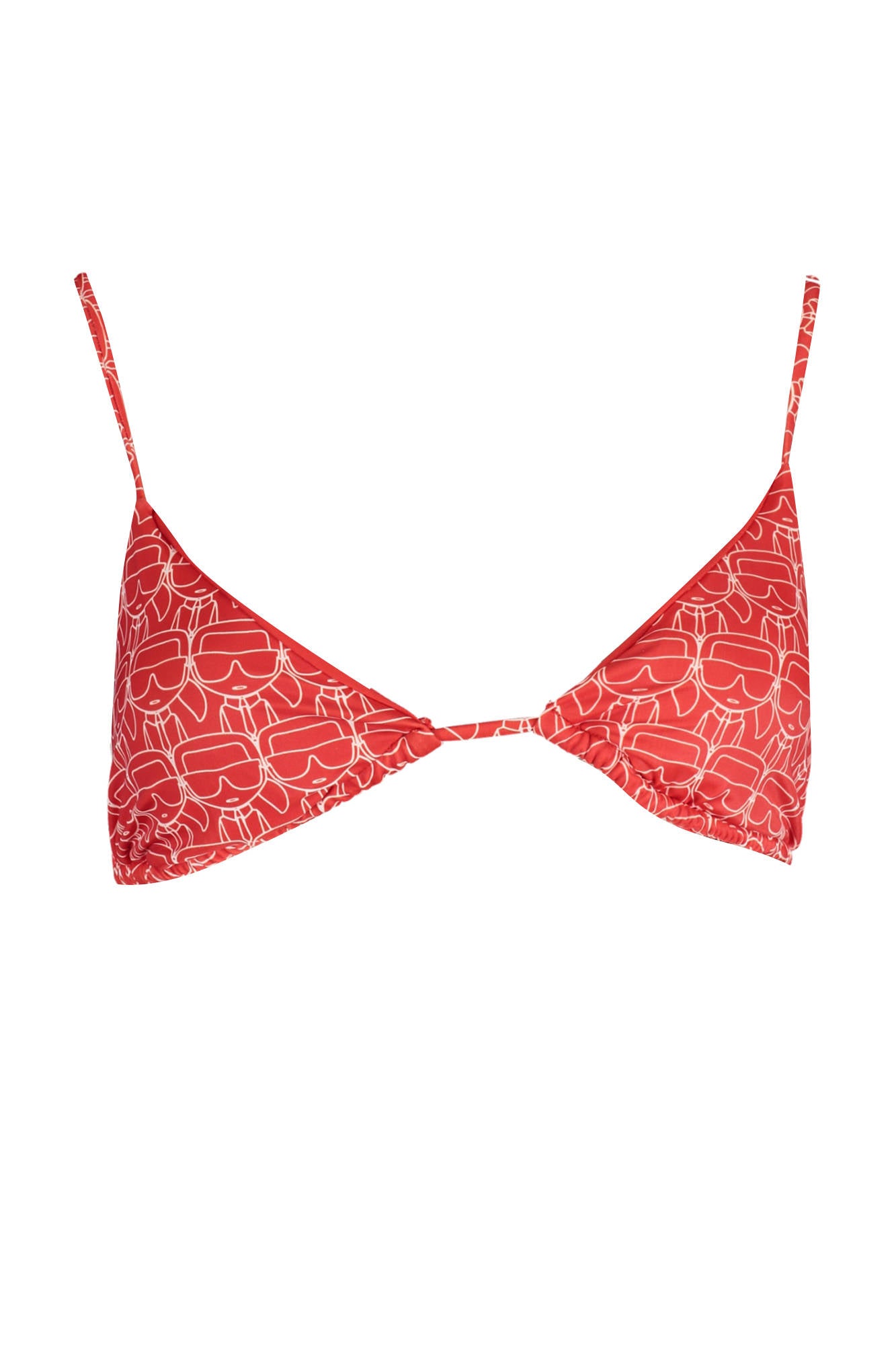 KARL LAGERFELD BEACHWEAR TOP WOMEN'S COSTUME RED-0
