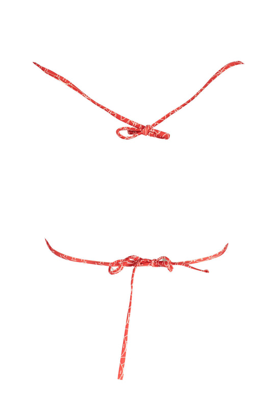 KARL LAGERFELD BEACHWEAR TOP WOMEN'S COSTUME RED-1