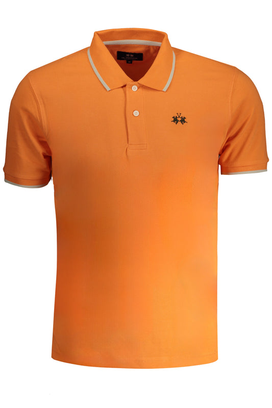 LA MARTINA MEN'S ORANGE SHORT SLEEVED POLO SHIRT-0