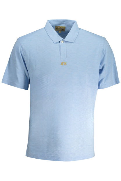 LA MARTINA MEN'S BLUE SHORT SLEEVED POLO SHIRT-0