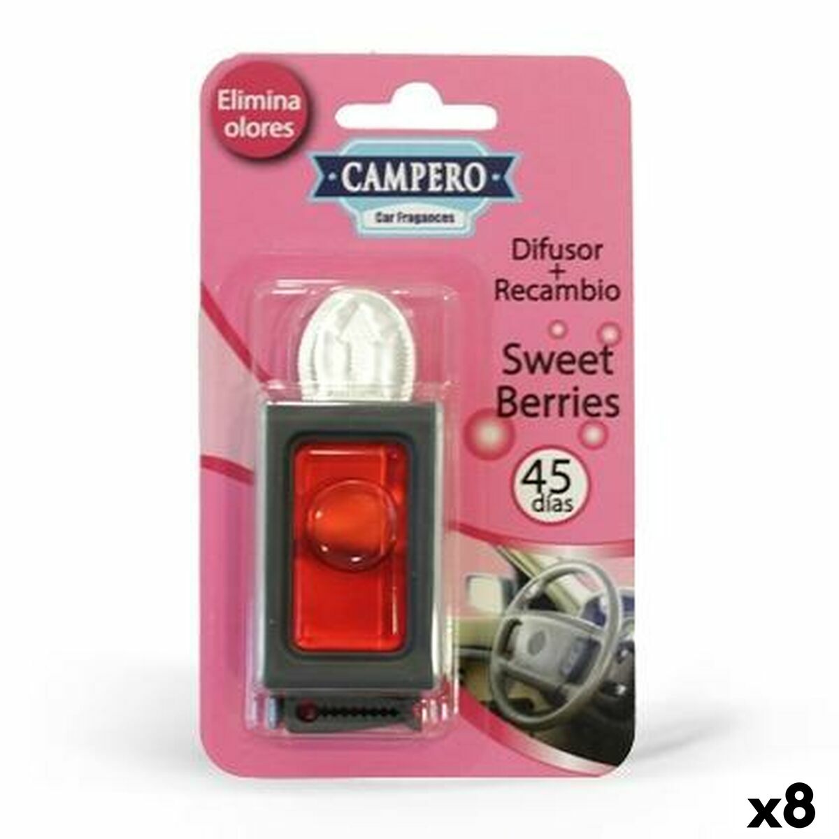 Car Air Freshener VINFER Red fruits (8 Units)-0