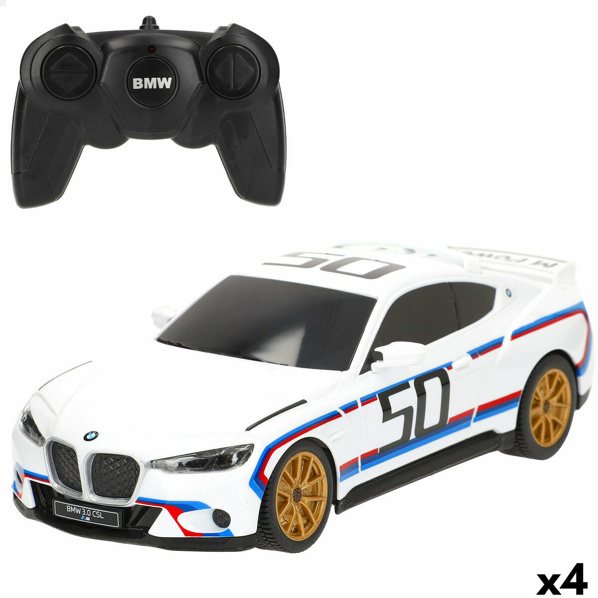 Remote-Controlled Car BMW Blue Red 1:24 20 x 6 x 7,5 cm (4 Units)-0