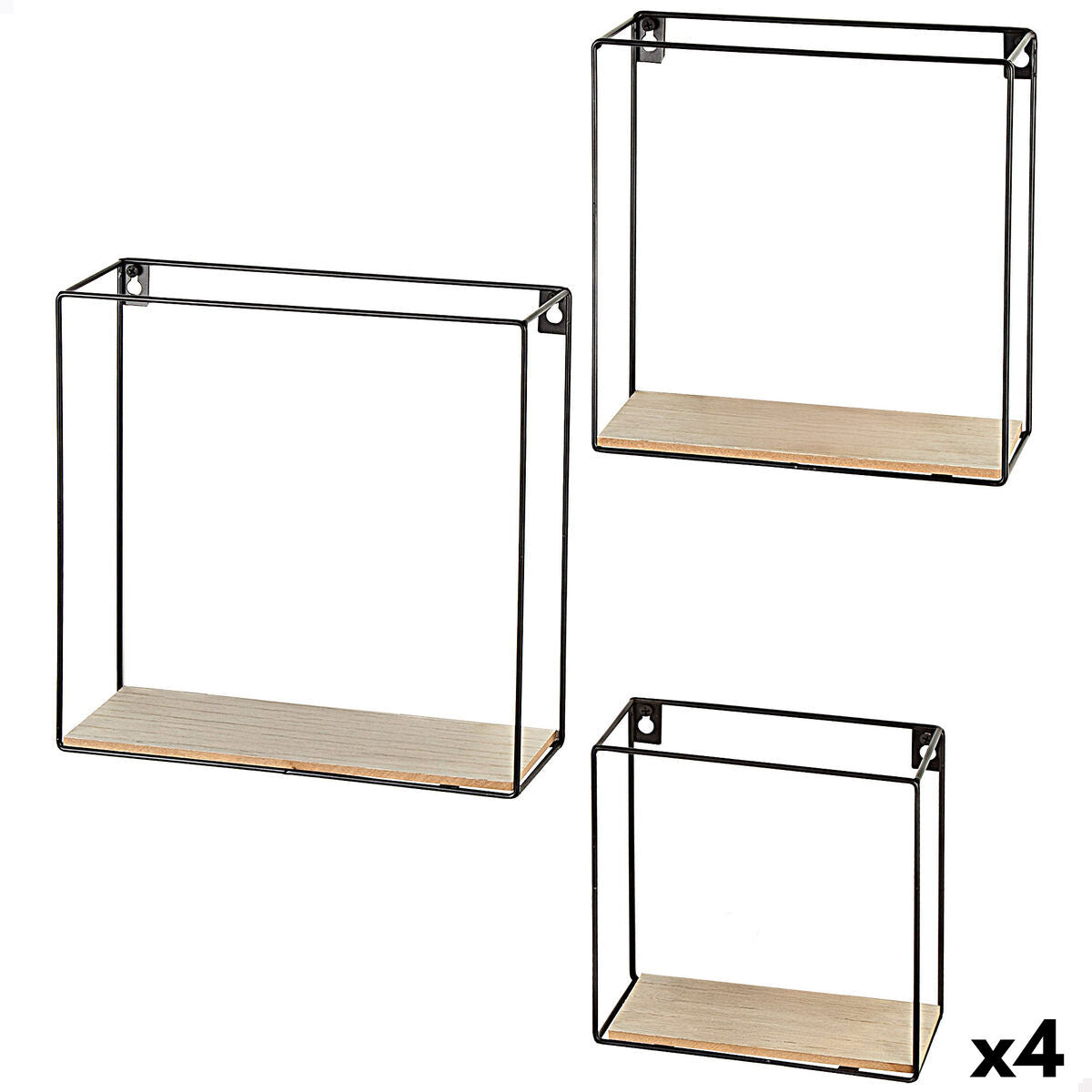 Shelves Max Home Iron MDF Wood 30 x 30 x 10 cm (4 Units)-0